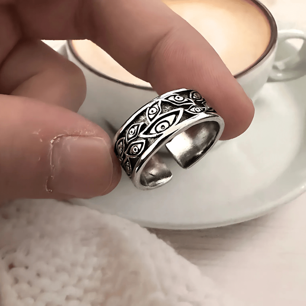 Carved Eyes Ring - Crucible | Punk/Gothic Jewellery