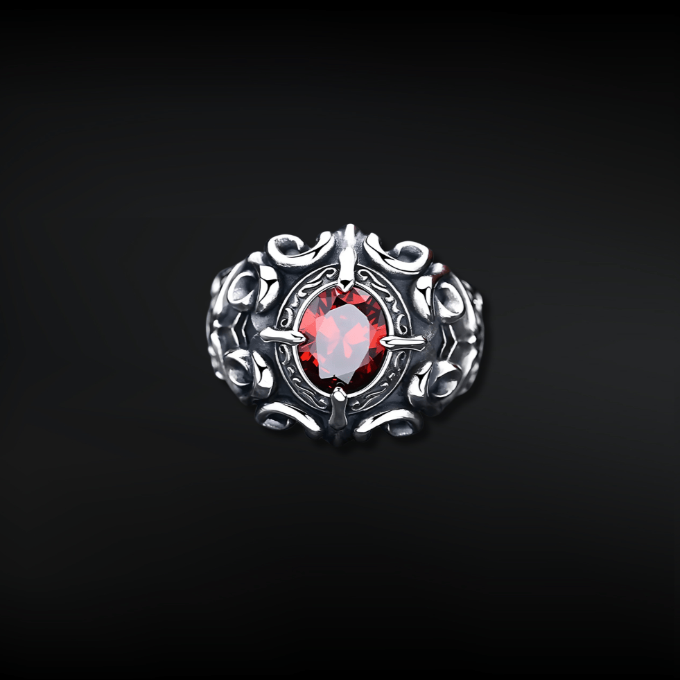 Obsidian Curse Jewel Ring - Crucible | Punk/Gothic Jewellery