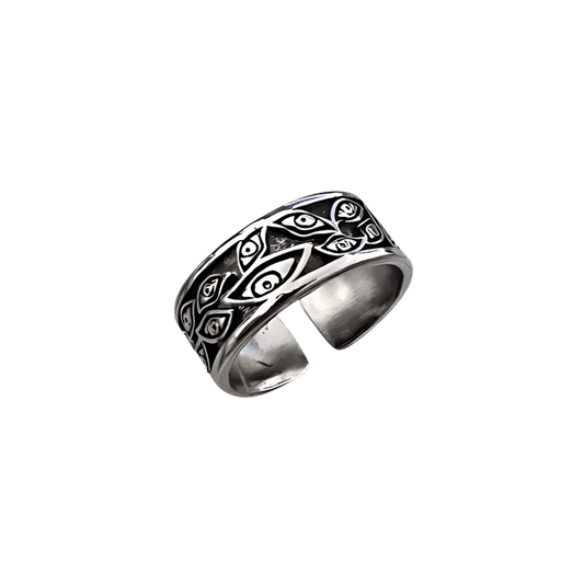 Carved Eyes Ring - Crucible | Punk/Gothic Jewellery