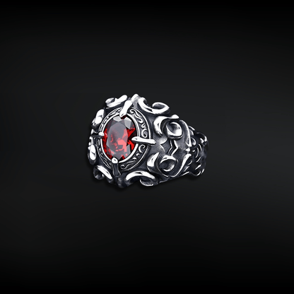 Obsidian Curse Jewel Ring - Crucible | Punk/Gothic Jewellery