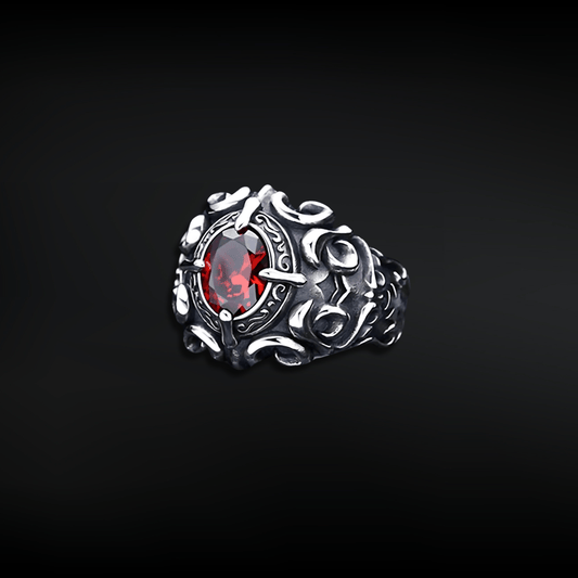 Obsidian Curse Jewel Ring - Crucible | Punk/Gothic Jewellery