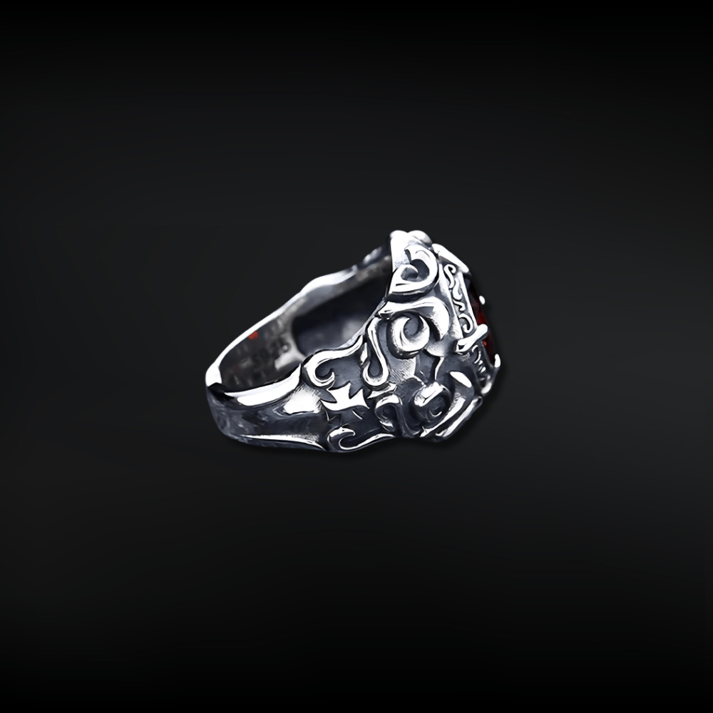 Obsidian Curse Jewel Ring - Crucible | Punk/Gothic Jewellery