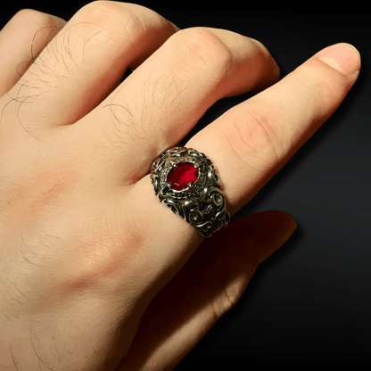 Obsidian Curse Jewel Ring - Crucible | Punk/Gothic Jewellery