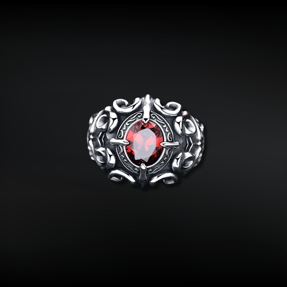 Obsidian Curse Jewel Ring - Crucible | Punk/Gothic Jewellery