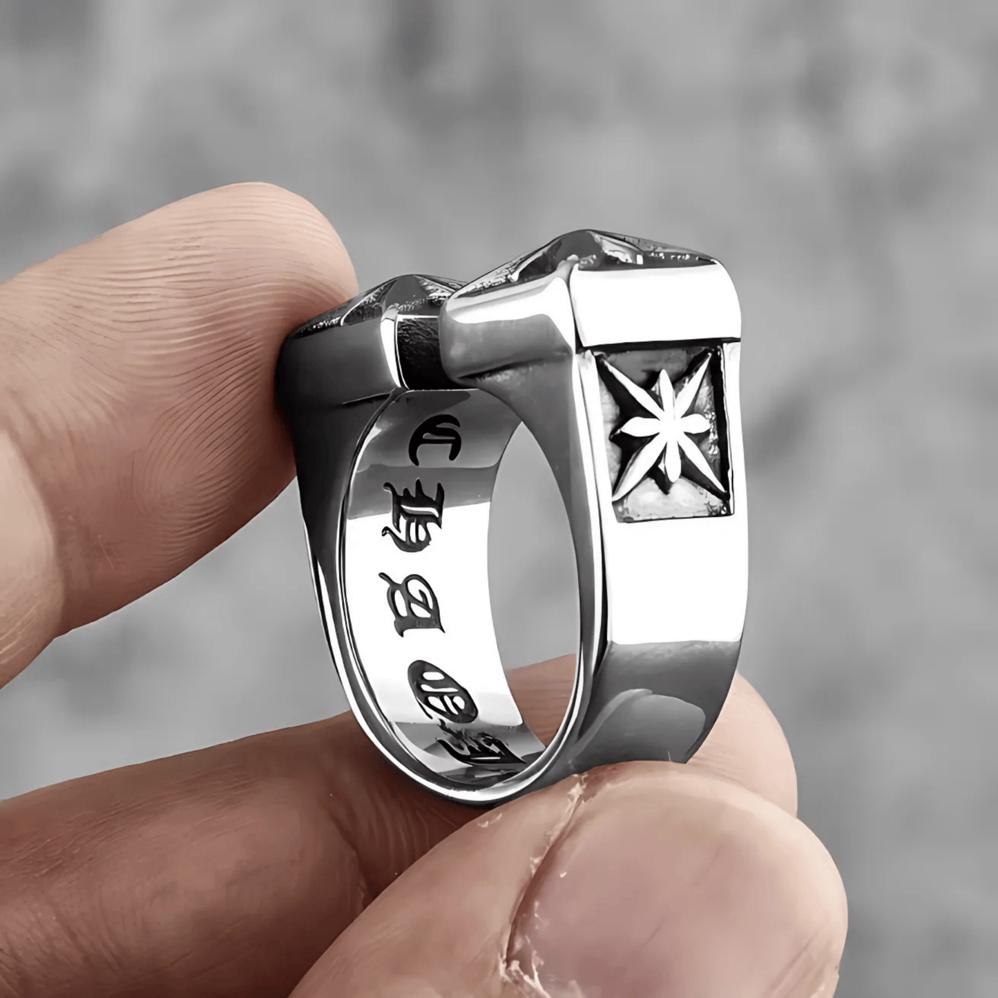 Star Stamped Ring - Crucible | Punk/Gothic Jewellery