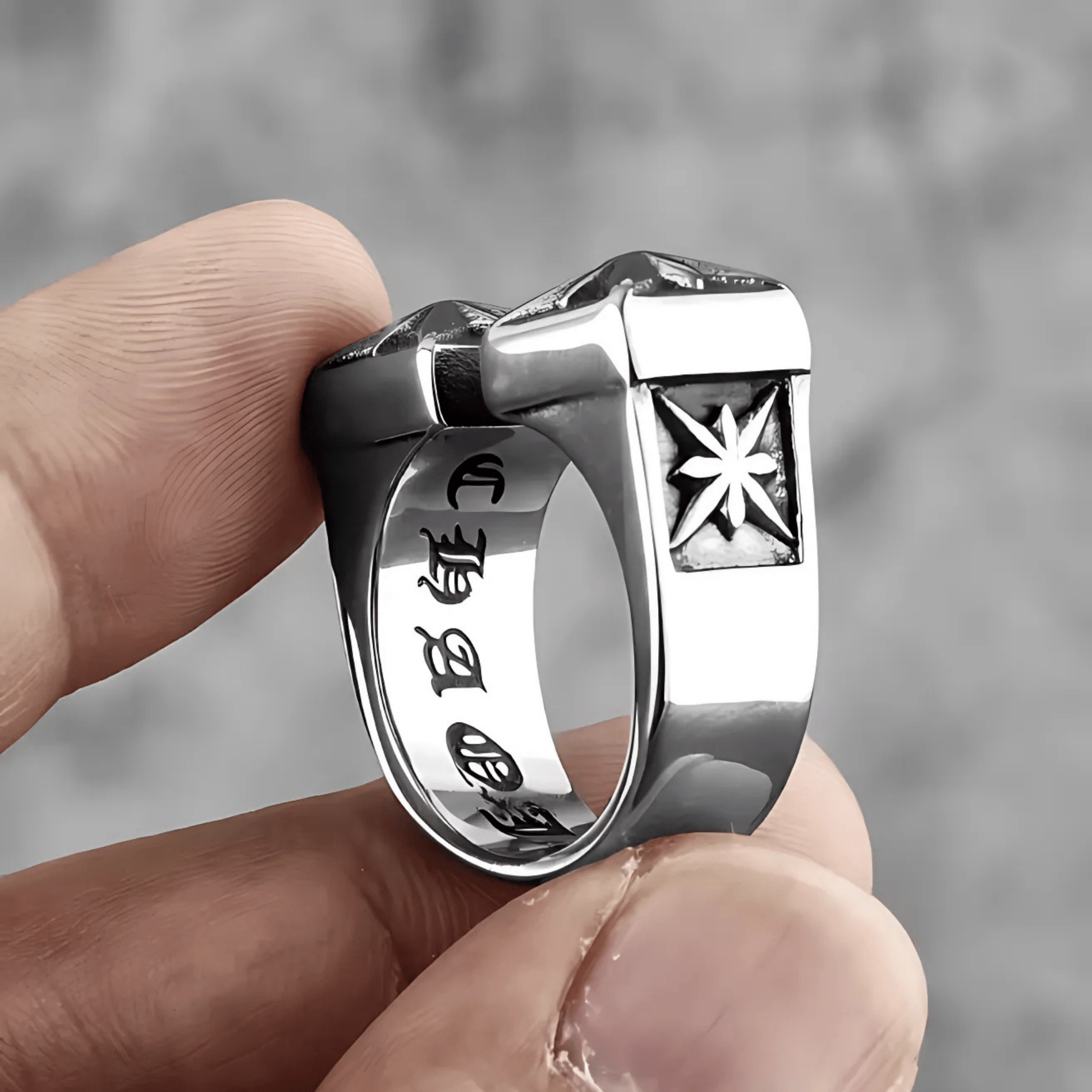 Star Stamped Ring - Crucible | Punk/Gothic Jewellery